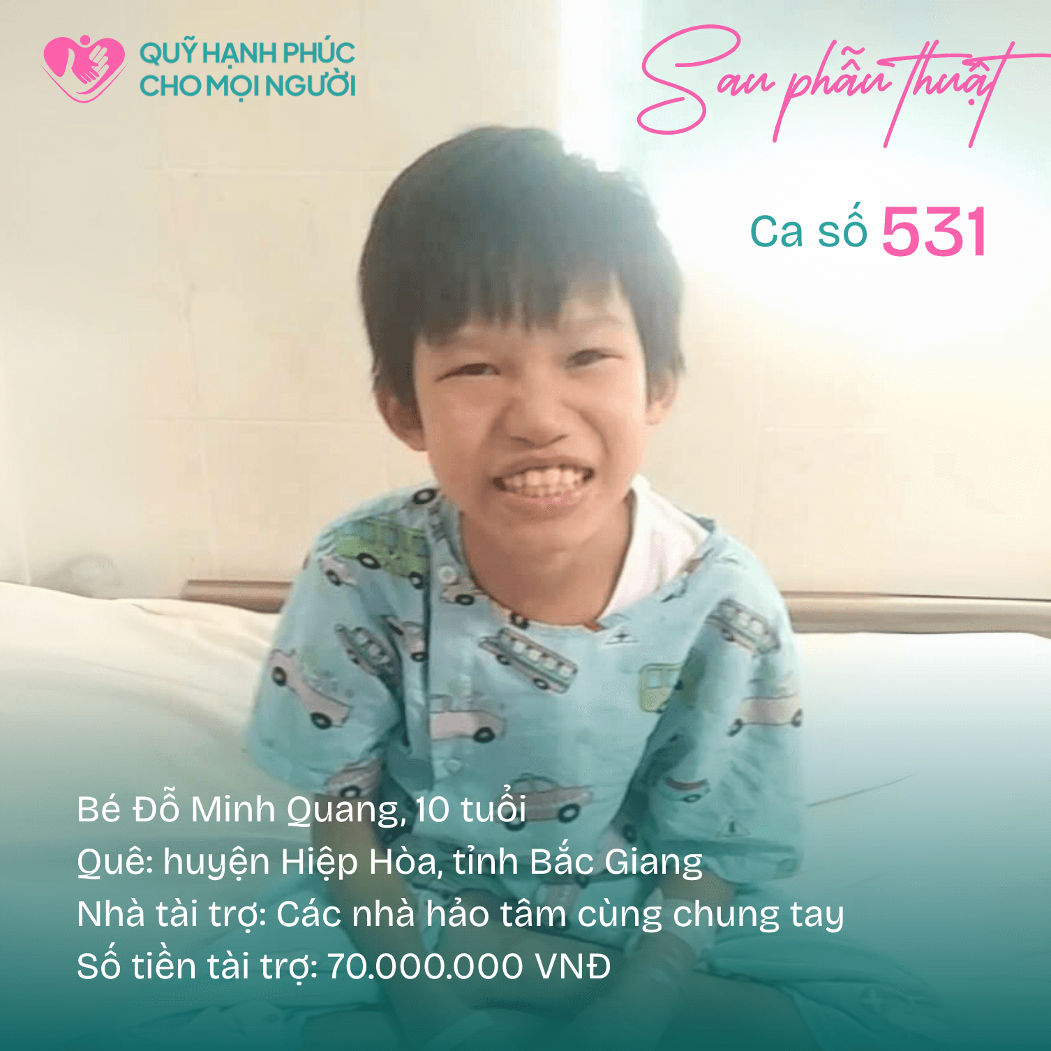  CHÚC MỪNG BÉ ĐỖ MINH QUANG – CA SỐ 531 ĐÃ ĐƯỢC RA VIỆN! 