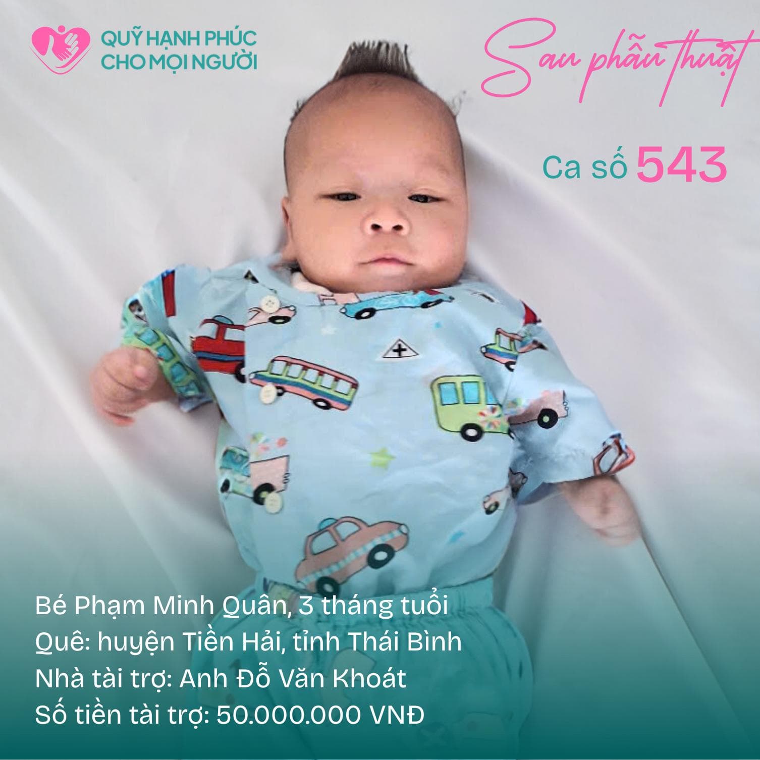BÉ PHẠM MINH QUÂN – CA SỐ 543 ĐÃ RA VIỆN VỚI TRÁI TIM KHỎE MẠNH! 
