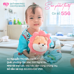 CHÚC MỪNG BÉ NGUYỄN THỊ KIỀU OANH – CA SỐ 556 ĐÃ ĐƯỢC RA VIỆN!