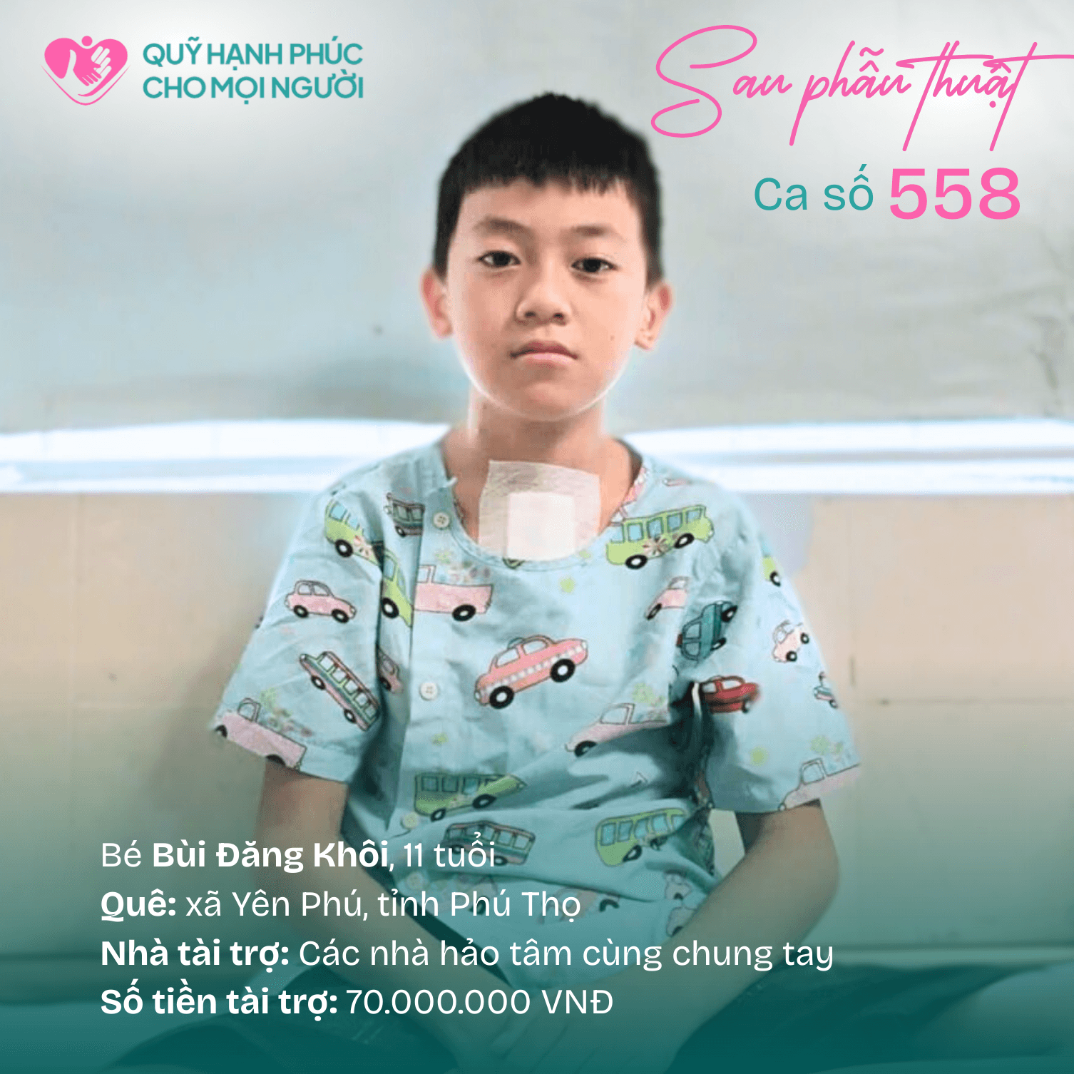 CHÚC MỪNG BÉ BÙI ĐĂNG KHÔI – CA SỐ 558 ĐÃ ĐƯỢC RA VIỆN!