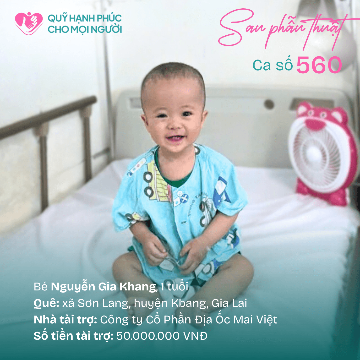  CHÚC MỪNG BÉ NGUYỄN GIA KHANG (CA SỐ 560) ĐÃ ĐƯỢC RA VIỆN! 