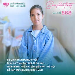 TIN VUI: BÉ ĐINH THÙY DUNG (CA SỐ 568) ĐÃ ĐƯỢC XUẤT VIỆN! 