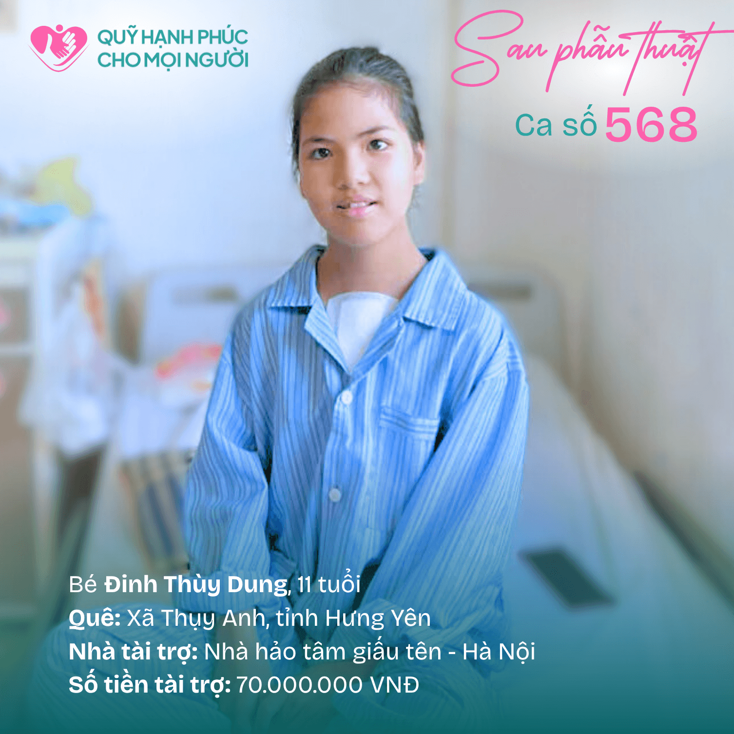TIN VUI: BÉ ĐINH THÙY DUNG (CA SỐ 568) ĐÃ ĐƯỢC XUẤT VIỆN! 